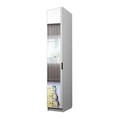 картинка Шкаф ЭКОН распашной 1 дверный со штангой с зеркалом от магазина КУПИ КУПЕ